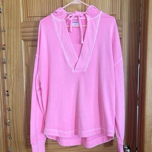 Old Navy Bubblegum Pink V-Neck Hooded Pullover